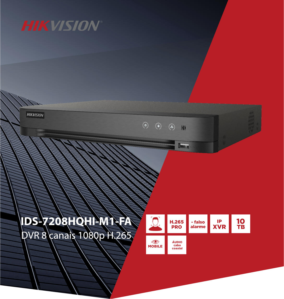 DVR ACUSENSE 08CH HDD 1080P IDS-7208HQHI-M1/FA