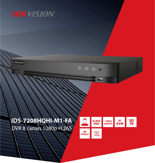 DVR ACUSENSE 08CH HDD 1080P IDS-7208HQHI-M1/FA